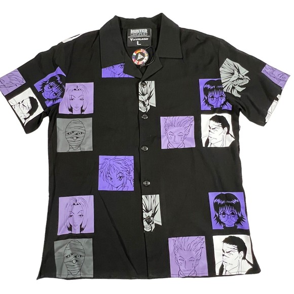 Hunter x Hunter Hypland Phantom Troupe Button Up Shirt S/S Anime NWT Mens L